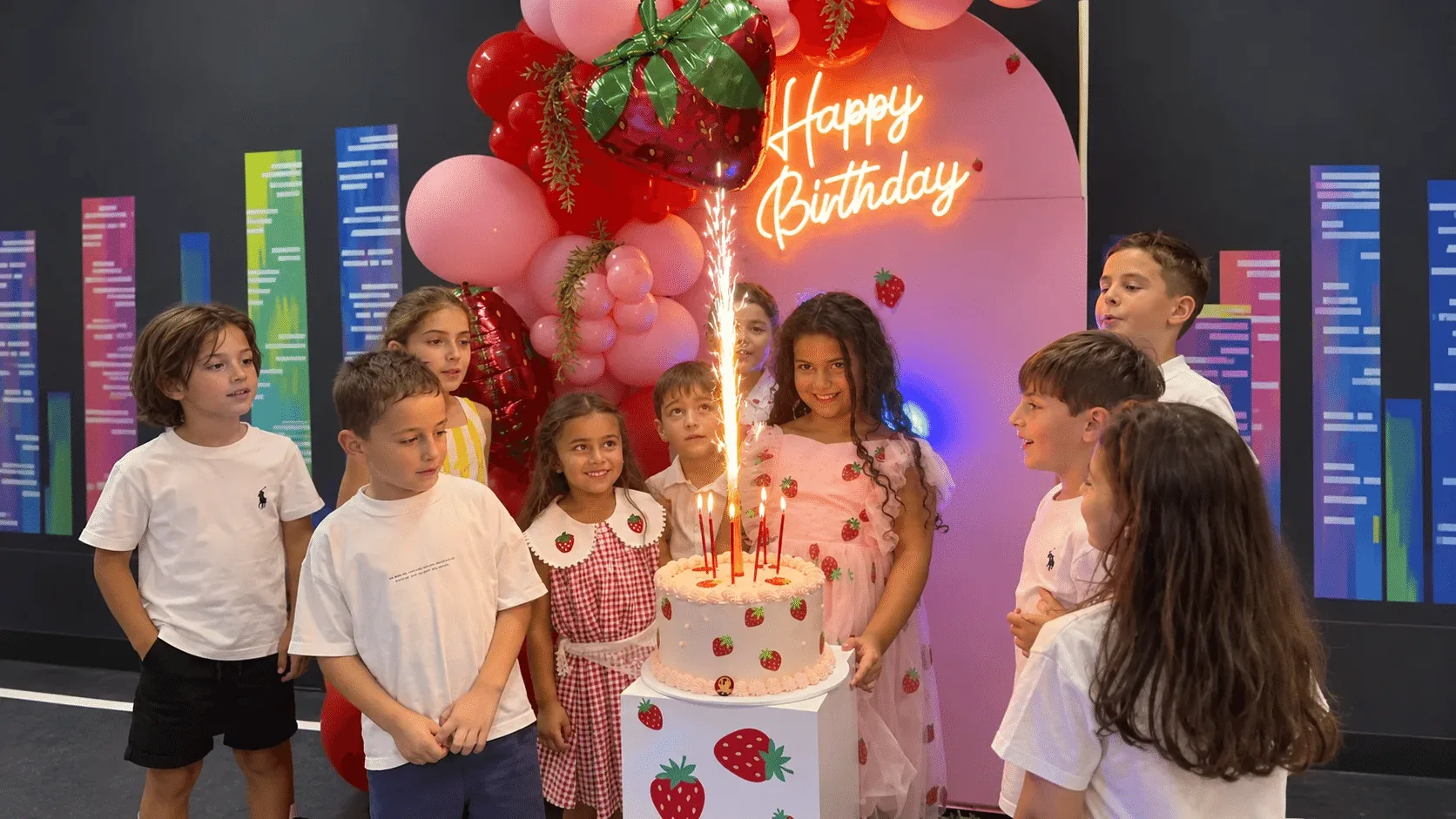 Kids party moment at the VR arena